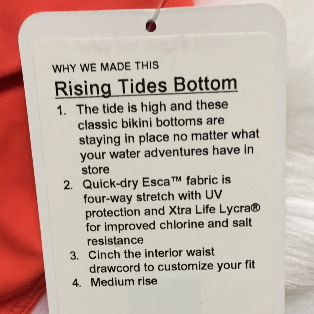 NWT LULULEMON RISING TIDES BOTTOM RED ORANGE - Picture 2 of 4